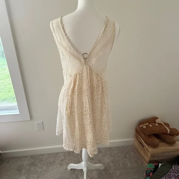 Free People Cream Lace Midi Dress - Picture 3 of 4